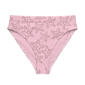 Cute Affordable Pink bikini bottom with starfish pattern on a white background