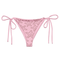 Cute Affordable Pink bikini bottom with starfish pattern on a white background